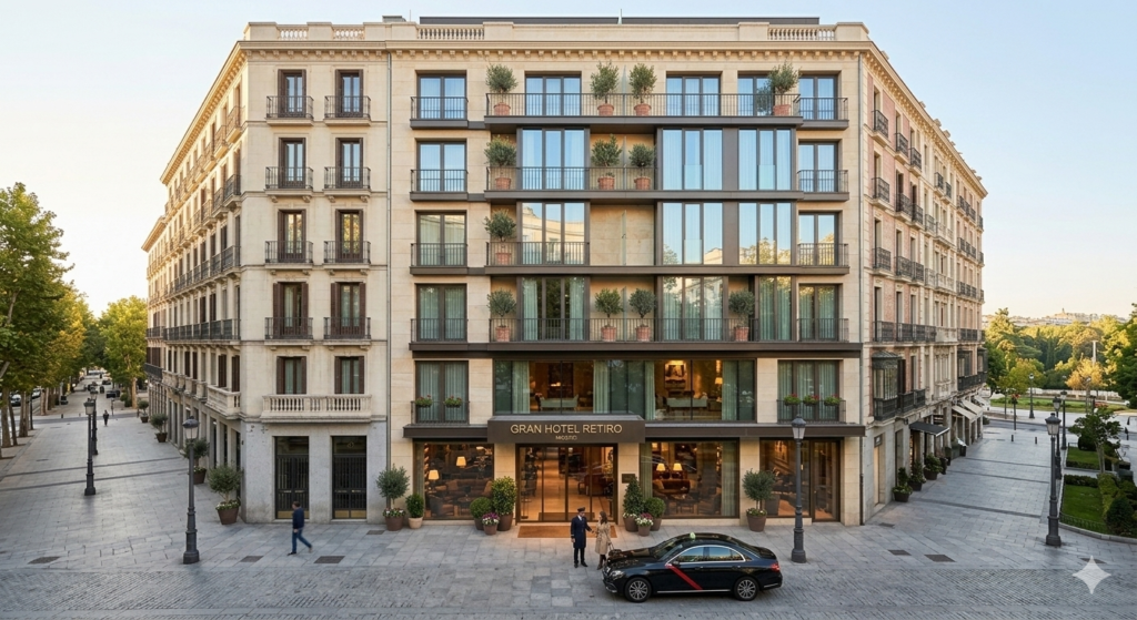 fachada de hotel villanueva madrid